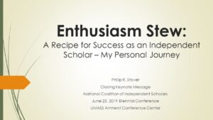 A pic shows presentation in English on Enthusiasm Stew | Rio Vista Group